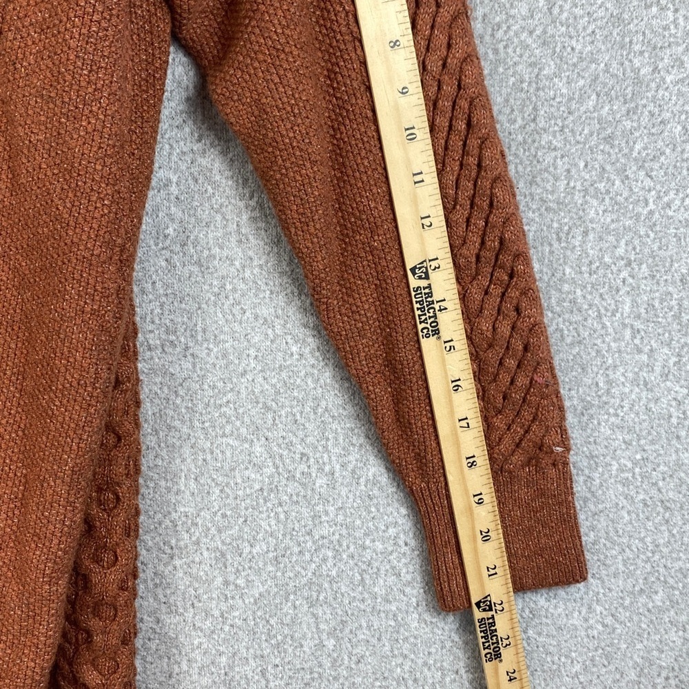 Nili Lotan chunky knit cardigan L long line open cable knit basketweave casual - Picture 5 of 10